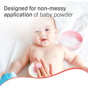 Baby Powder Puff Box, Fluffy Body After-Bath Powder Case, Makeup Cosmetic Face/Body Care Villus Powder Puff Container.