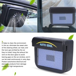 Solar Powered Car Auto Cooler Ventilation Fan Automobile Air Vent Exhaust Heat Fan with Rubber Strip Suit for all Cars