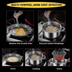 Foldable Stainless Steel Deep Fry Chef Basket, Multifunction Cooking Net, Steam Rinse Strainer For Kitchen Food or Fruit