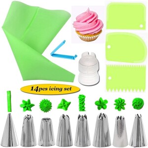 Cake Decorating Kits, Baking Supplies Tools Set, Flower Shaped Frosting Nozzles Kit,Russian Icing Piping Bags & Tips Set