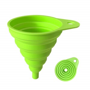 Silicone Collapsible Funnel, Flexible/Foldable/Kitchen Funnel for Water Bottle Liquid Transfer Narrow, Wide Mouth Hopper