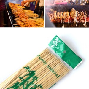 Natural Bamboo Skewers Sticks For BBQ, Appetizer, Fruit, Cocktail, Kabab, Grilling, Barbecue, Crafting and Party