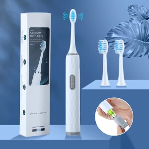 Sonic Electric Toothbrush With 2 Replacement Toothbrush Heads, Ultra Whitening,  Battery Operated Portable Oral Care