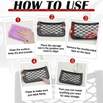 Car Net Pocket For Phone, Universal Car Seat Side/Back Storage compartment For Purse Mobile Holder, Interior Accessories