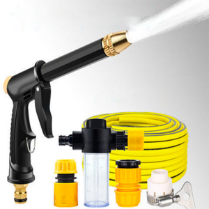 High Pressure Car Wash Water Gun Kit, Copper-plated Nozzle Thickened Long Pole Home, Car Dual Use, With 10 Meter PVC Water Pipe And 4 Universal Joints