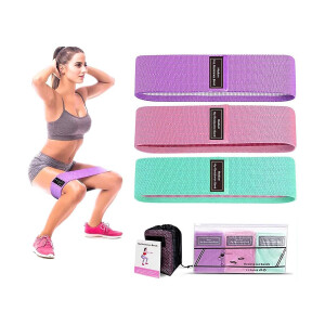Resistance Workout Hip Exercise Bands 3 Set Booty Bands for Butt Legs Glutes, Non Slip Wide Fitness Elastic Circle Bands Heavy Strength Loop Bands