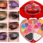 Makeup Gift Set - Heart Shaped Eyeshadow Palette Kit 28 Colors Makeup Kit for Women Complete Essential Base Kit with Mirror Holiday Makeup Gift Set