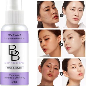 Spray BB Cream Lightweight Breathable Moisturizer Concealer Brighten Base Cream for Face Makeup, Tone-up Cream - Whitening Spray, Skin Care for Face.