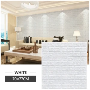 3D Faux Brick Wall Panels, Self-Adhesive Wallpaper Foam Tile Décor for Living Room Bedroom Bathroom Background Wall