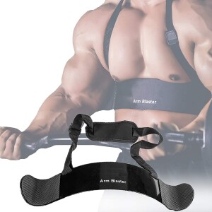 Arm Blaster for Biceps & Triceps, Barbell and Dumbbell,Training Workout Equipment with Adjustable Strap Neoprene Padding