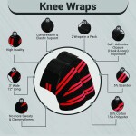 Knee Support Strap for Unisex, Knee Wraps for Weightlifting, Leg Press Workout, Home, Gym, Fitness. Knee Bands CrossFit.