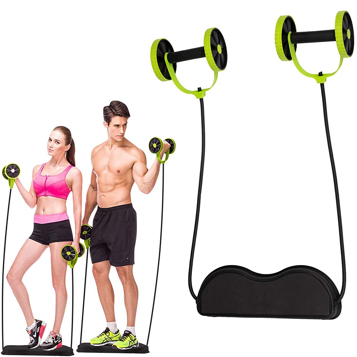 Dual ABS Abdominal Waist Roller Wheel Gym Exerciser Fitness Workout Exercise 